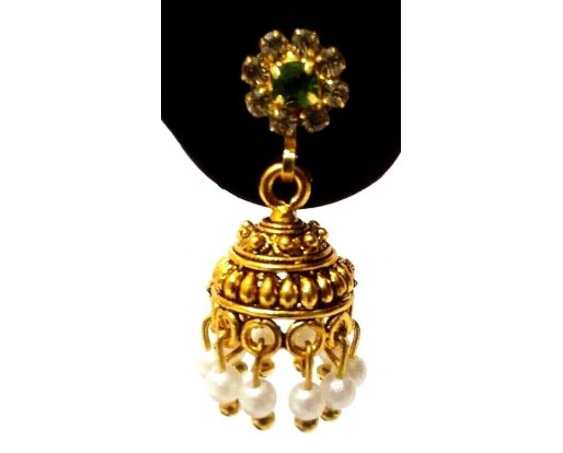Golden Oxidized Earrings Ethnic Imitation Jewelry Drop Dangle Chandelier - EA53